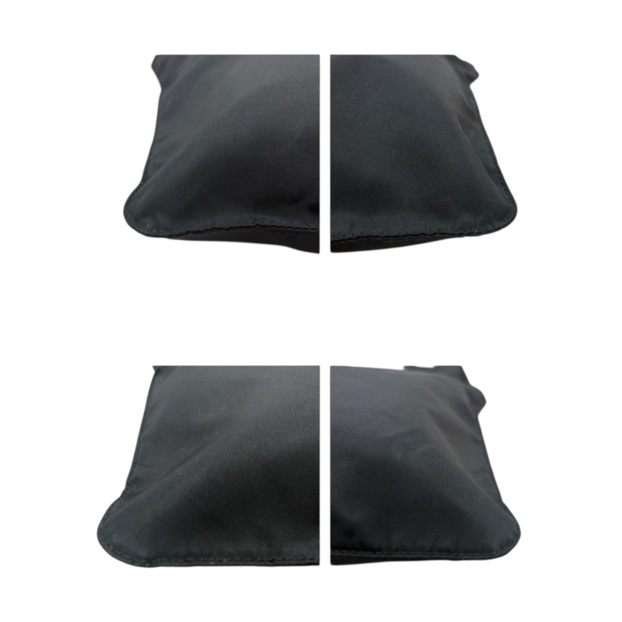 PRADA Tessuto Triangle Logo Black Silver Hardware Nylon Shoulder Bag Women's AB