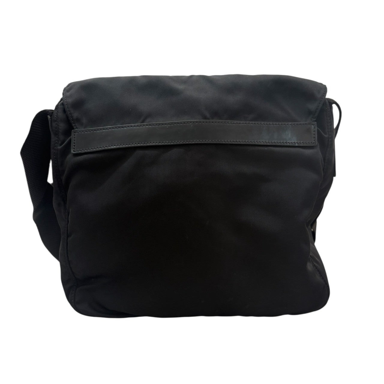 PRADA Tessuto Triangle Logo Black Silver Hardware Nylon Shoulder Bag Women's AB