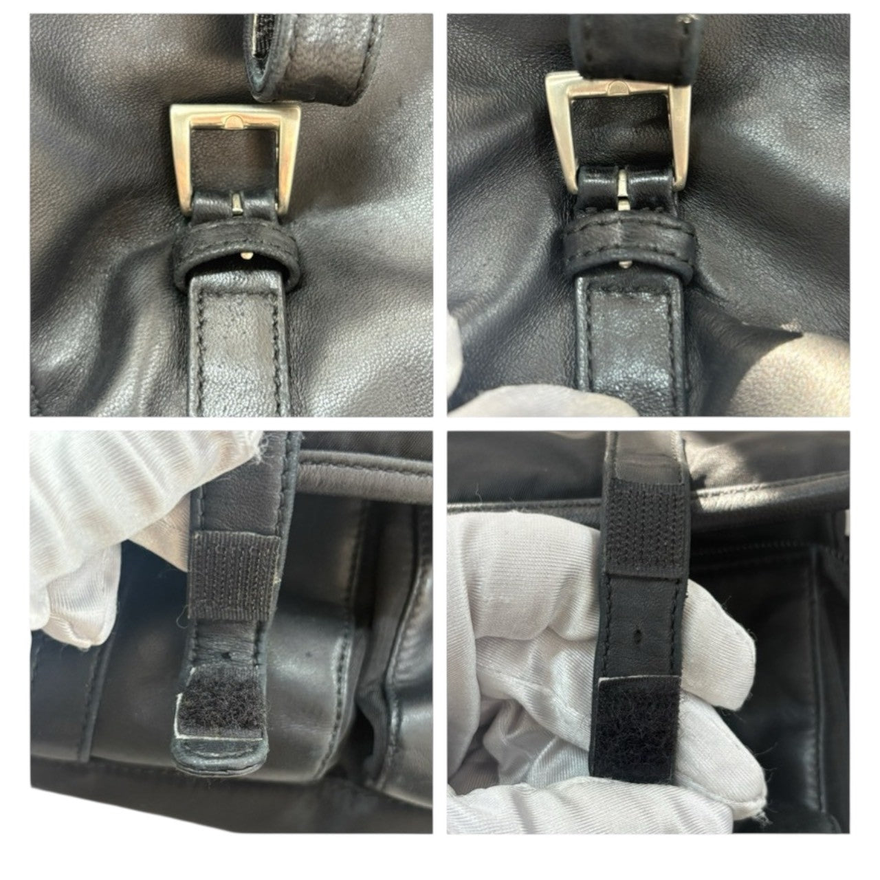 PRADA Tessuto Triangle Logo Black Silver Hardware Nylon / Leather Shoulder Bag Women's AB