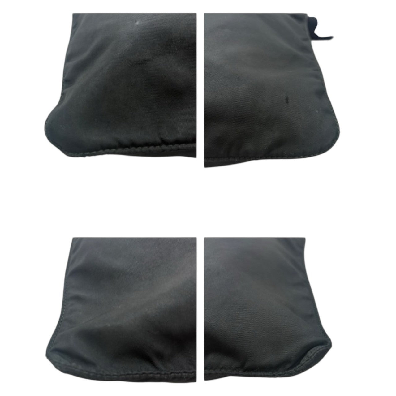 PRADA Tessuto Triangle Logo Black Silver Hardware Nylon Shoulder Bag Women's AB