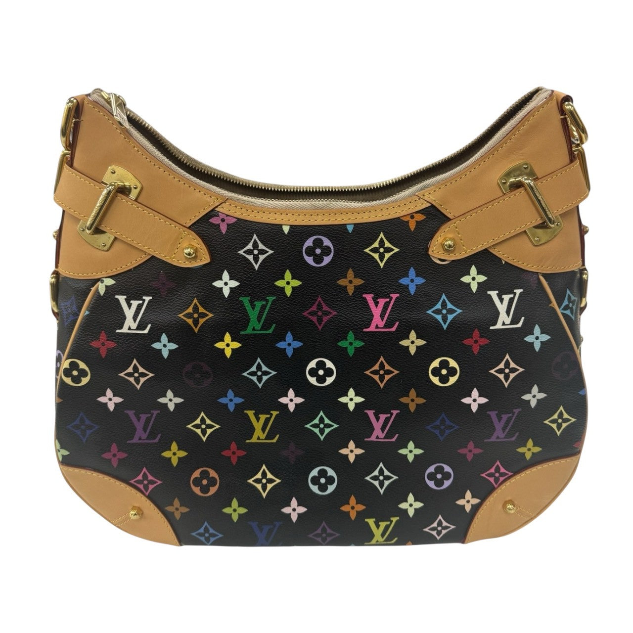 LOUIS VUITTON Monogram Multicolore Greta Black Gold Hardware PVC / Leather M40196 Shoulder Bag for Women A