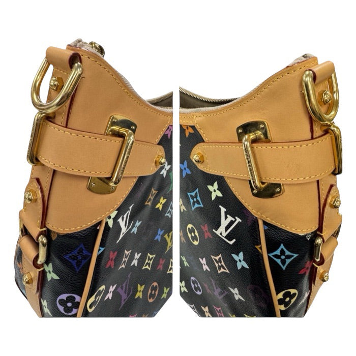 LOUIS VUITTON Monogram Multicolore Greta Black Gold Hardware PVC / Leather M40196 Shoulder Bag for Women A