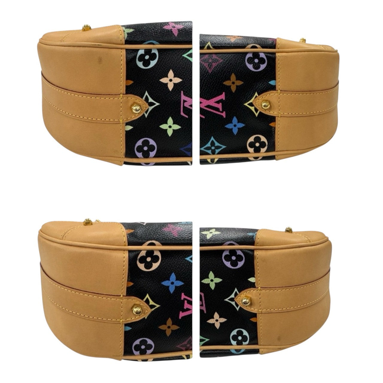 LOUIS VUITTON Monogram Multicolore Greta Black Gold Hardware PVC / Leather M40196 Shoulder Bag for Women A