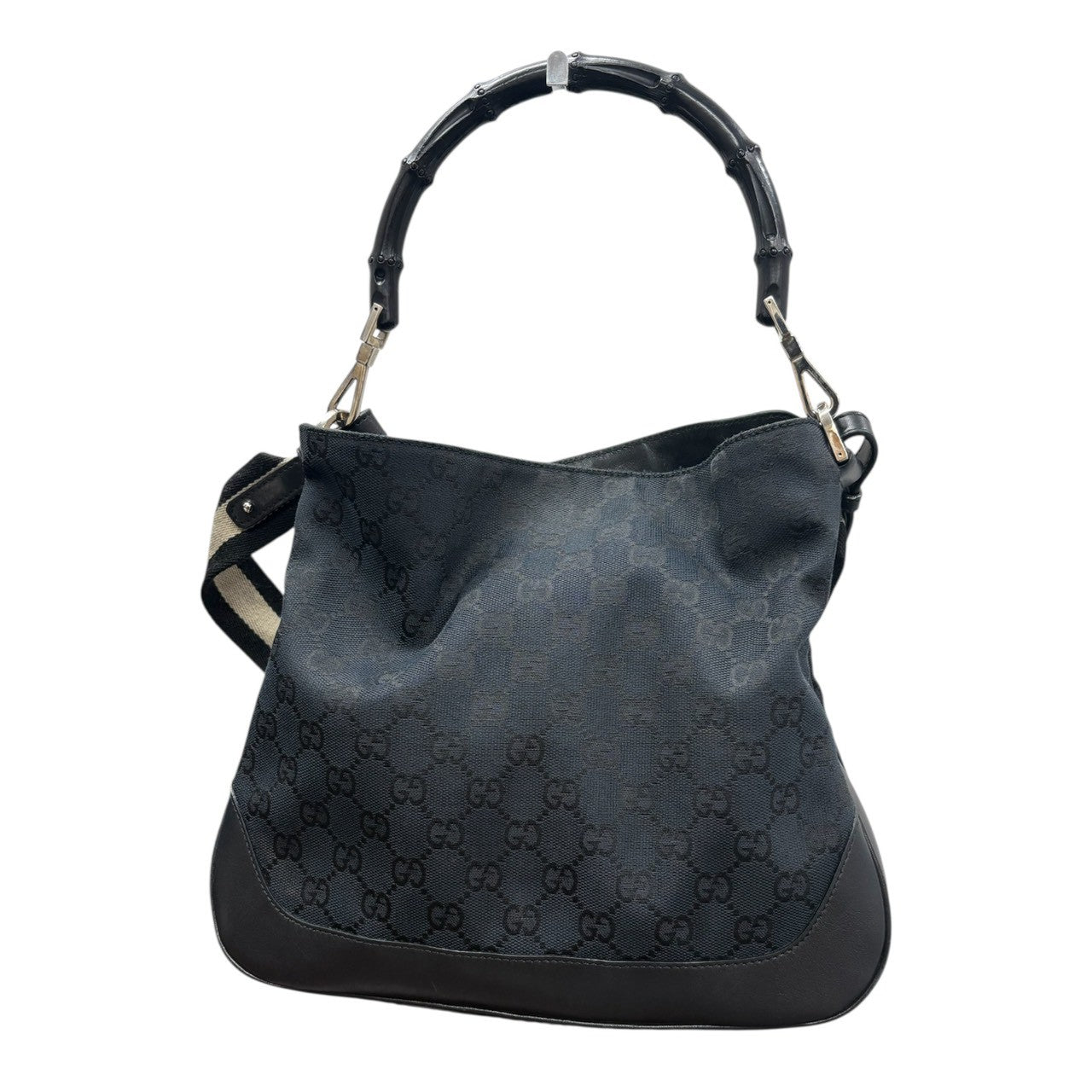 GUCCI グッチ バンブー ブラック シルバー金具 GGキャンバス / レザー 001.4095 ショルダーバッグ レディース A