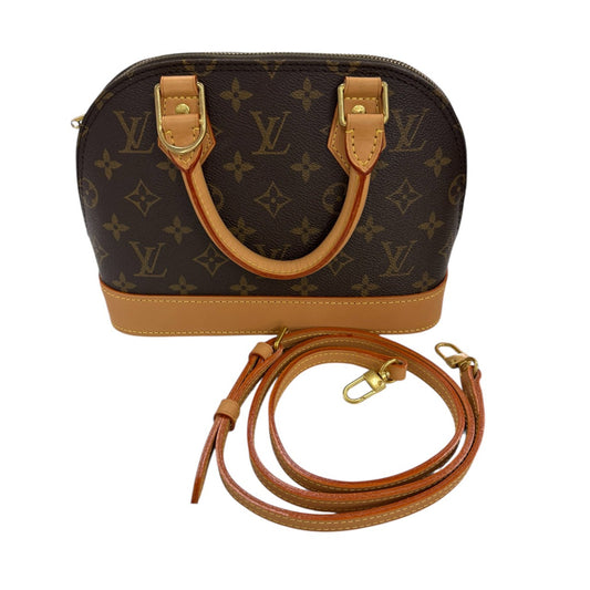 LOUIS VUITTON ルイヴィトン モノグラム アルマ ブラウン ゴールド金具 PVC / レザー M53152 ショルダーバッグ レディース SA