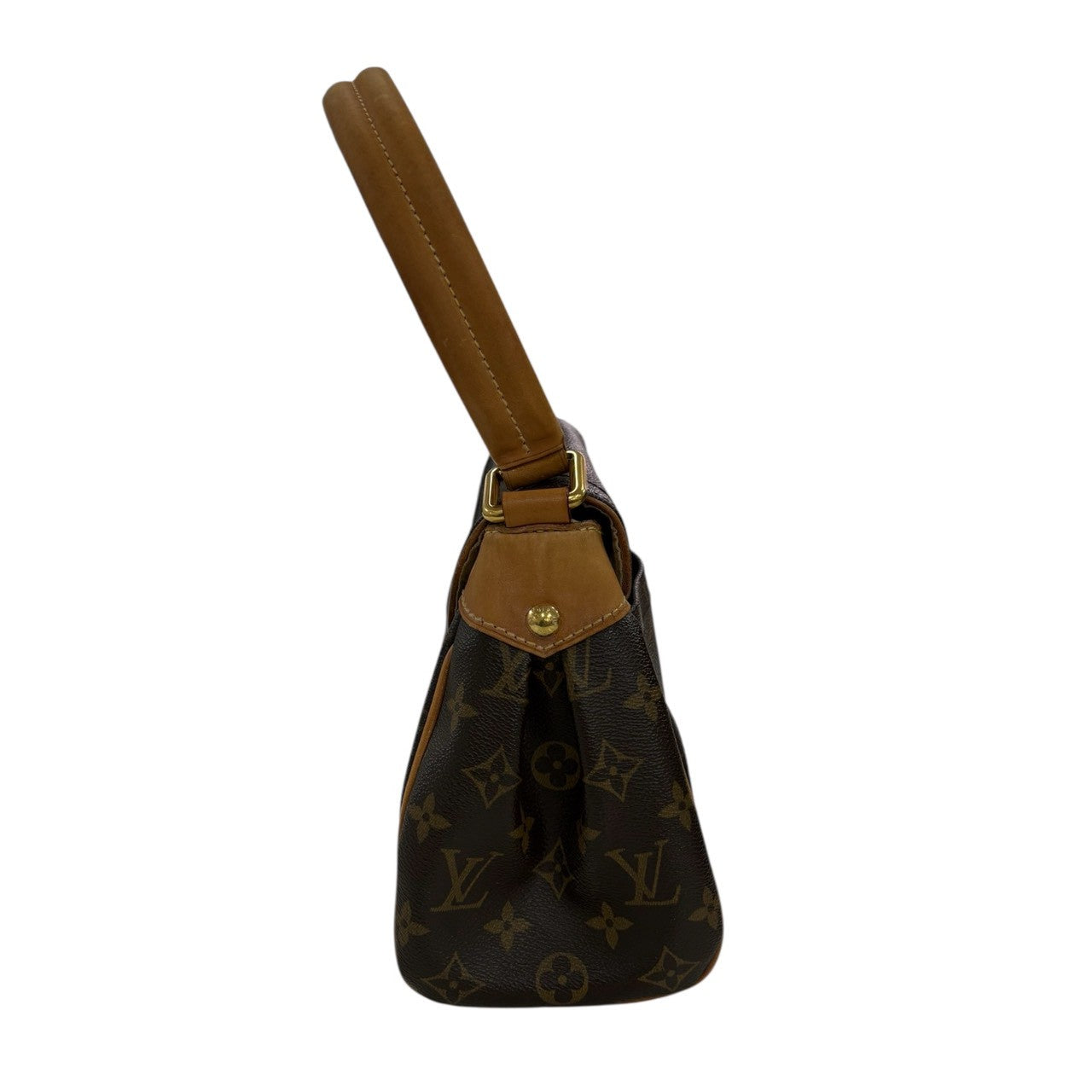 LOUIS VUITTON ルイヴィトン モノグラム ヒバリー ブラウン ゴールド金具 PVC / レザー M40121 ハンドバッグ ショルダーバッグ レディース AB