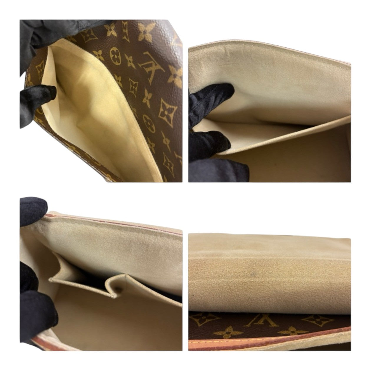LOUIS VUITTON ルイヴィトン モノグラム ヒバリー ブラウン ゴールド金具 PVC / レザー M40121 ハンドバッグ ショルダーバッグ レディース AB
