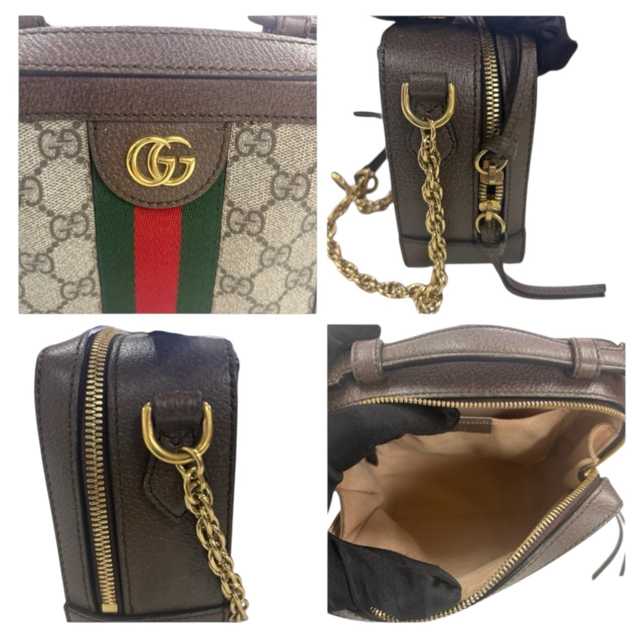 GUCCI Ophidia Brown Gold Hardware GG Supreme Canvas / Leather 602576 Shoulder Bag Women's SA