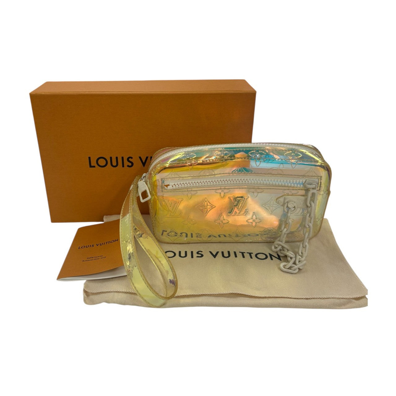 LOUIS VUITTON ルイヴィトン モノグラム ヴォルガモノグラム プリズム マルチカラー 透明 白金具 ナイロン M55261 クラッチバッグ ハンドバッグ メンズ A