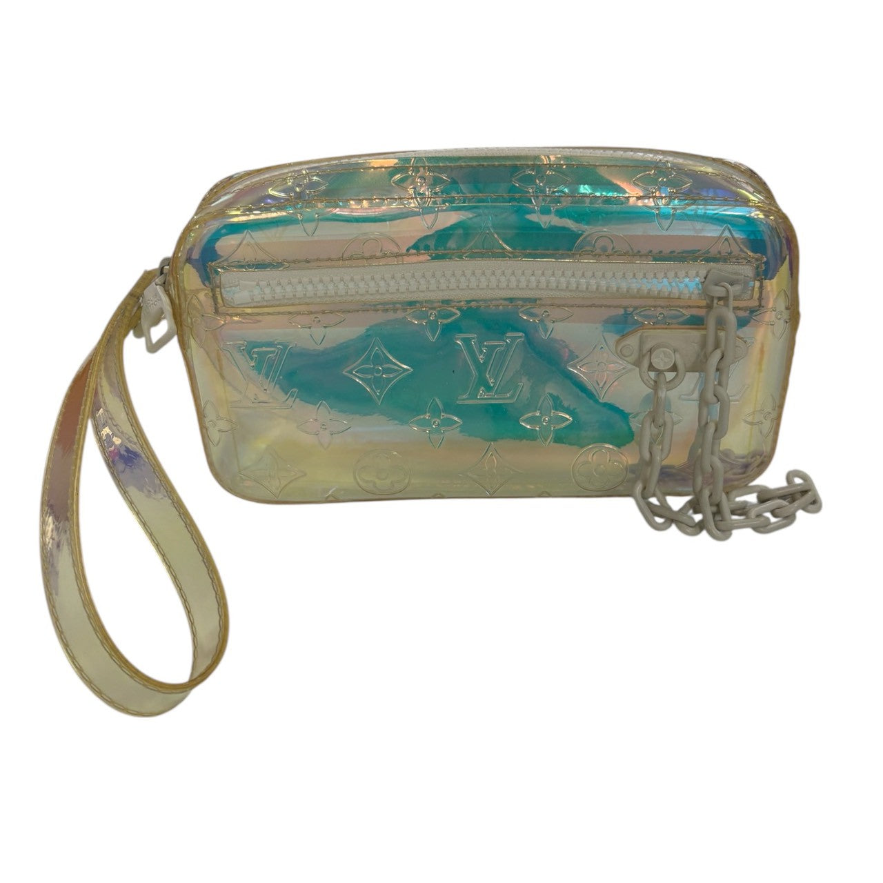LOUIS VUITTON ルイヴィトン モノグラム ヴォルガモノグラム プリズム マルチカラー 透明 白金具 ナイロン M55261 クラッチバッグ ハンドバッグ メンズ A