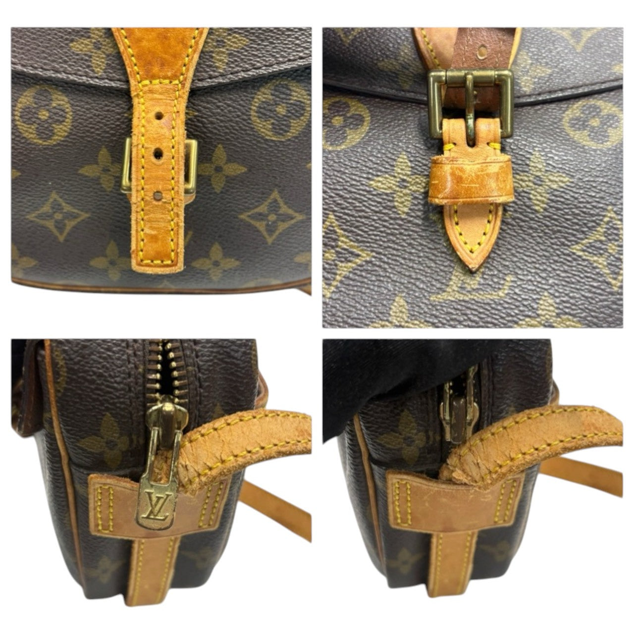 LOUIS VUITTON ルイヴィトン モノグラム ジョヌフィーユ ブラウン ゴールド金具 PVC / レザー M51227 ショルダーバッグ レディース B