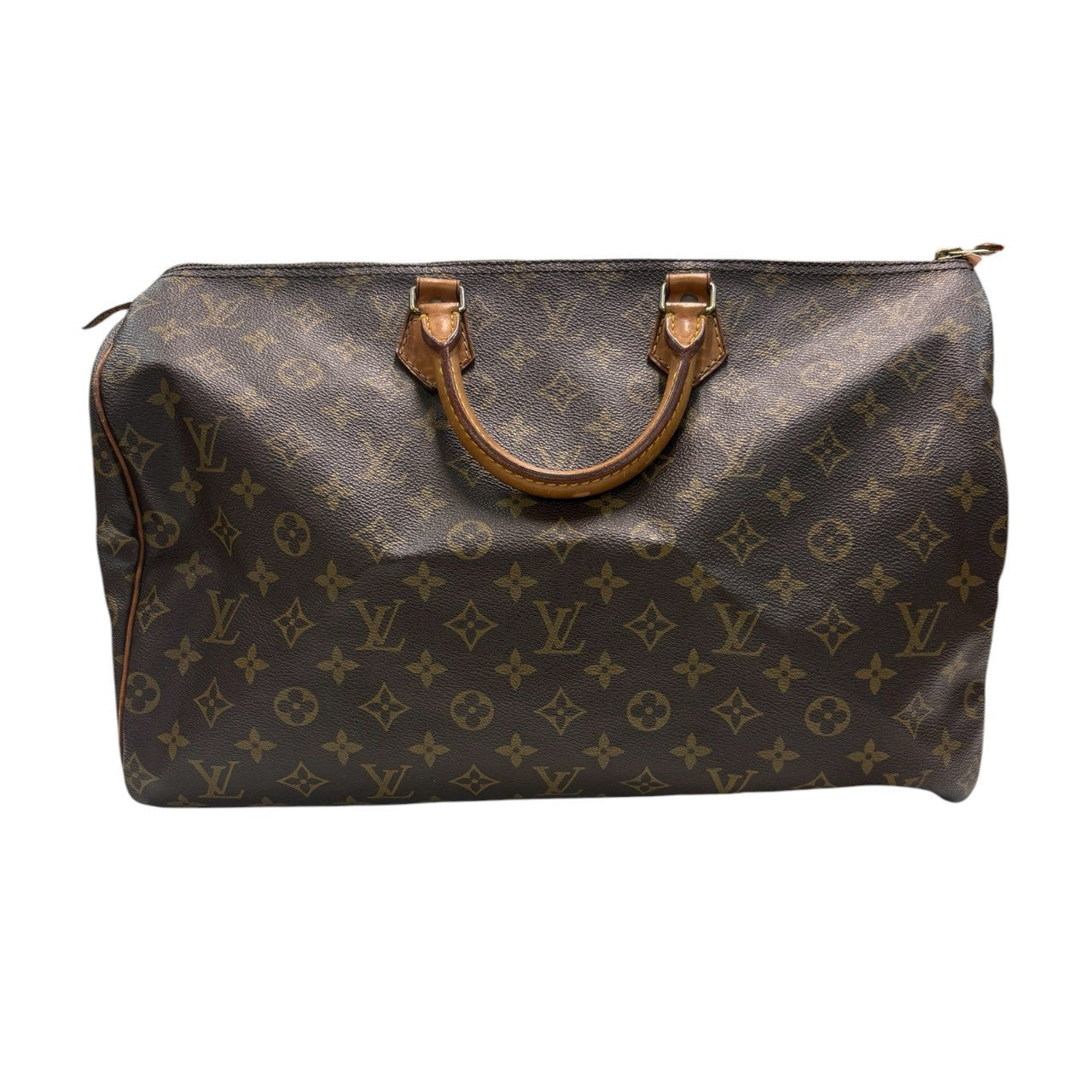 LOUIS VUITTON ルイヴィトン モノグラム スピーディ ブラウン ゴールド金具 PVC / レザー M41522 ハンドバッグ ミニボストンバッグ レディース AB
