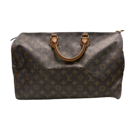 LOUIS VUITTON ルイヴィトン モノグラム スピーディ ブラウン ゴールド金具 PVC / レザー M41522 ハンドバッグ ミニボストンバッグ レディース AB