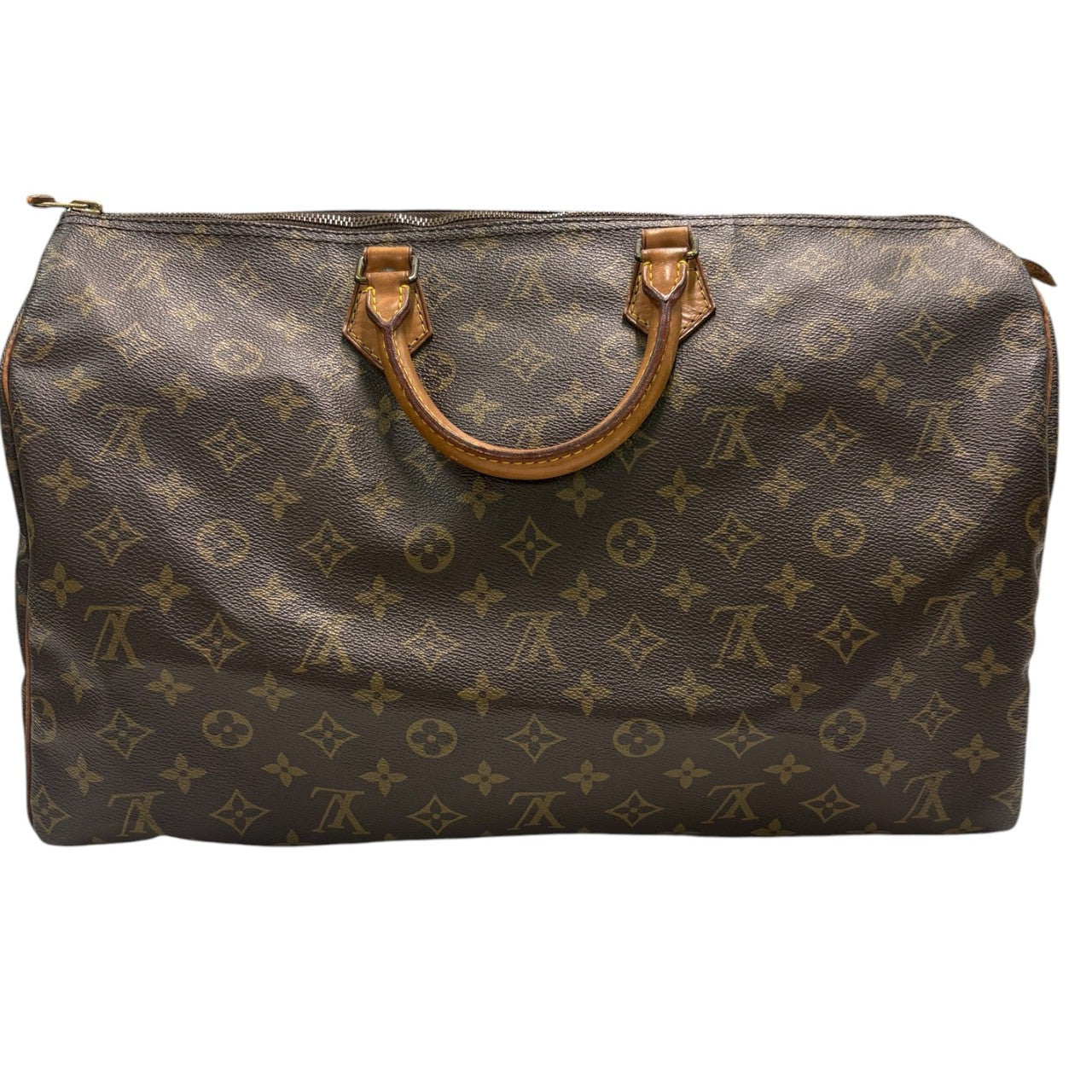 LOUIS VUITTON ルイヴィトン モノグラム スピーディ ブラウン ゴールド金具 PVC / レザー M41522 ハンドバッグ ミニボストンバッグ レディース AB