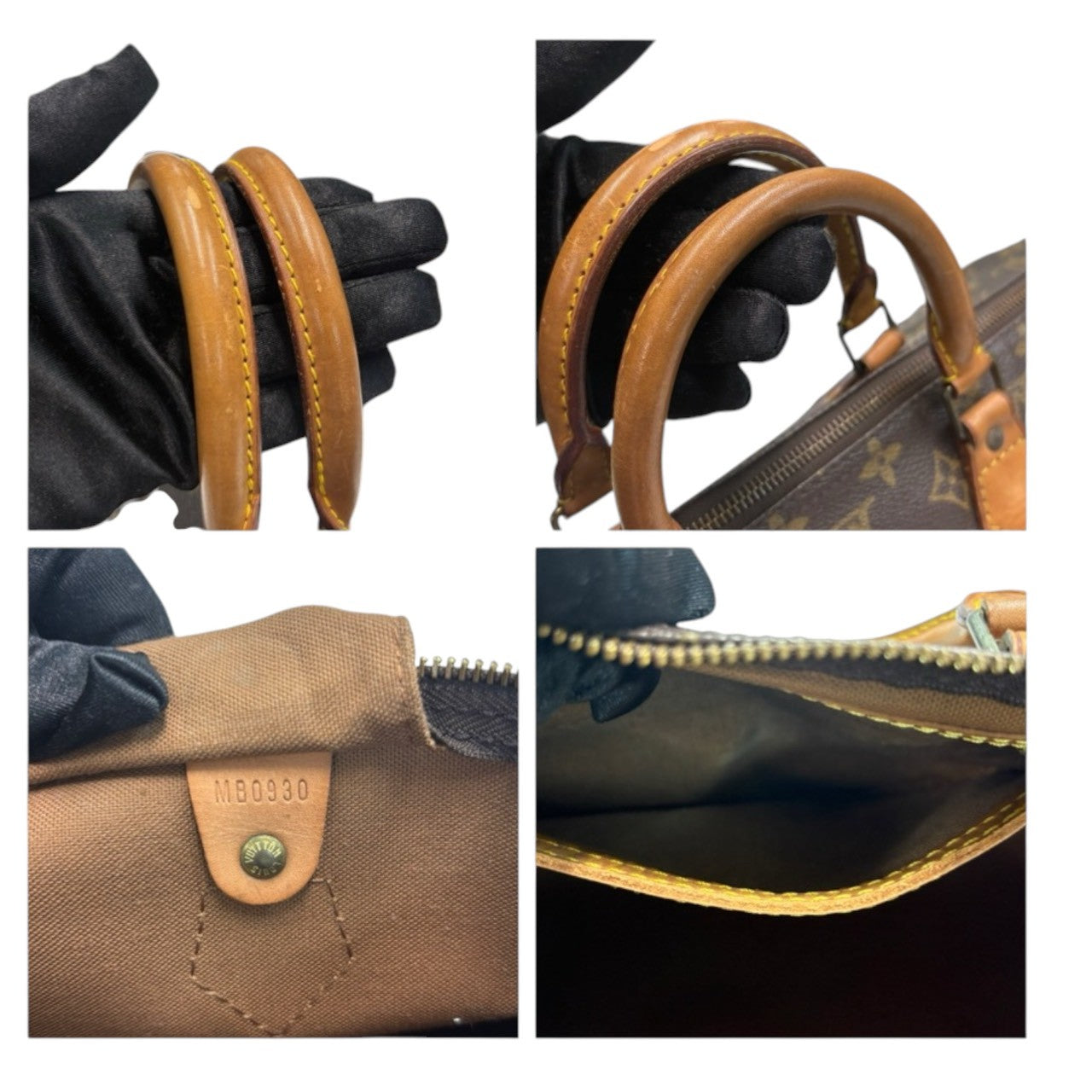 LOUIS VUITTON ルイヴィトン モノグラム スピーディ ブラウン ゴールド金具 PVC / レザー M41522 ハンドバッグ ミニボストンバッグ レディース AB