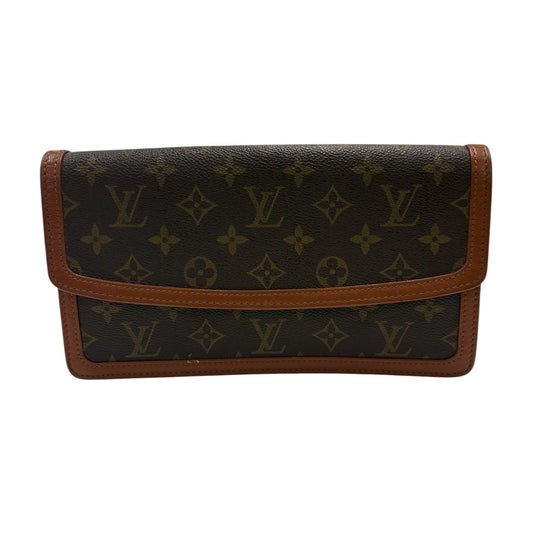 LOUIS VUITTON ルイヴィトン モノグラム ポシェットダム ブラウン ゴールド金具 PVC / レザー M51812 クラッチバッグ セカンドバッグ メンズ ABP