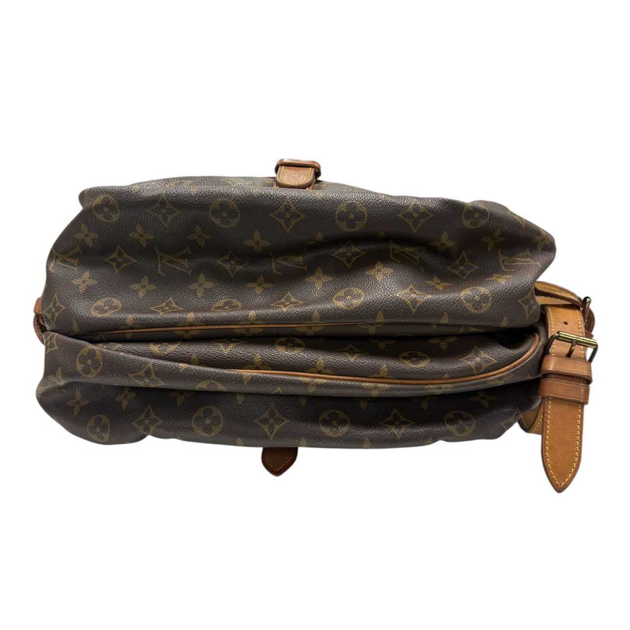 LOUIS VUITTON ルイヴィトン モノグラム ソミュール ブラウン ゴールド金具 PVC / レザー M42254 ショルダーバッグ レディース B