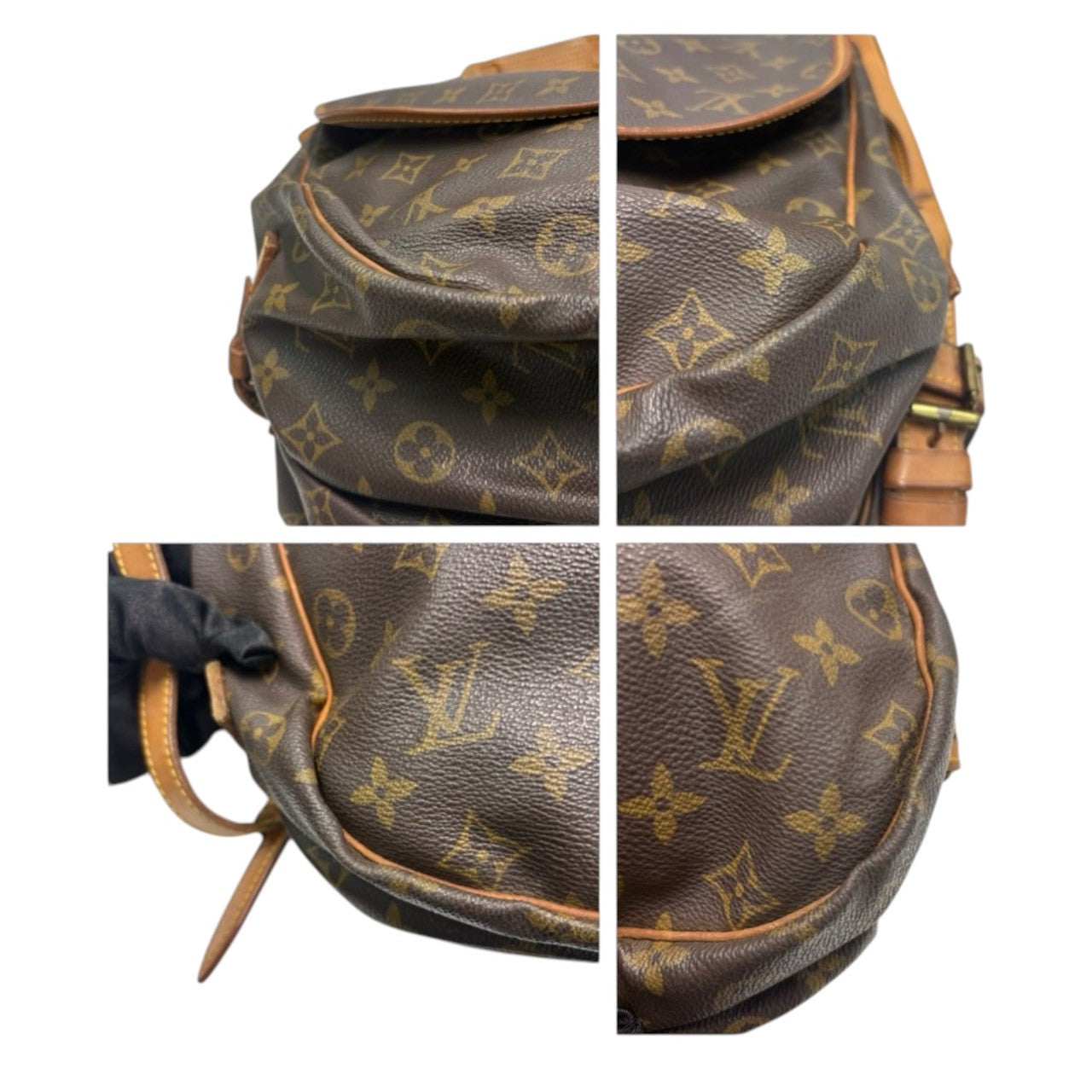 LOUIS VUITTON ルイヴィトン モノグラム ソミュール ブラウン ゴールド金具 PVC / レザー M42254 ショルダーバッグ レディース B