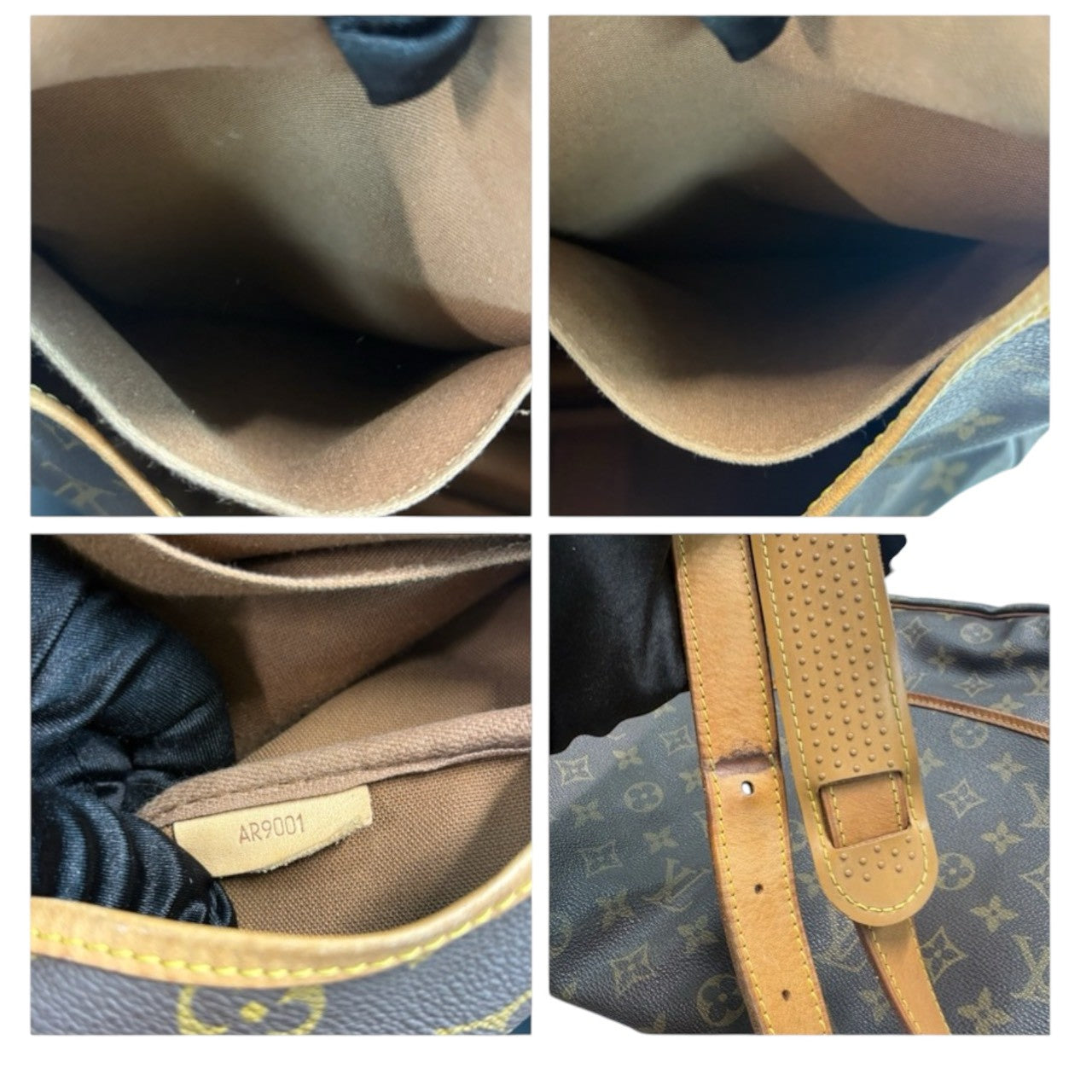 LOUIS VUITTON ルイヴィトン モノグラム ソミュール ブラウン ゴールド金具 PVC / レザー M42254 ショルダーバッグ レディース B