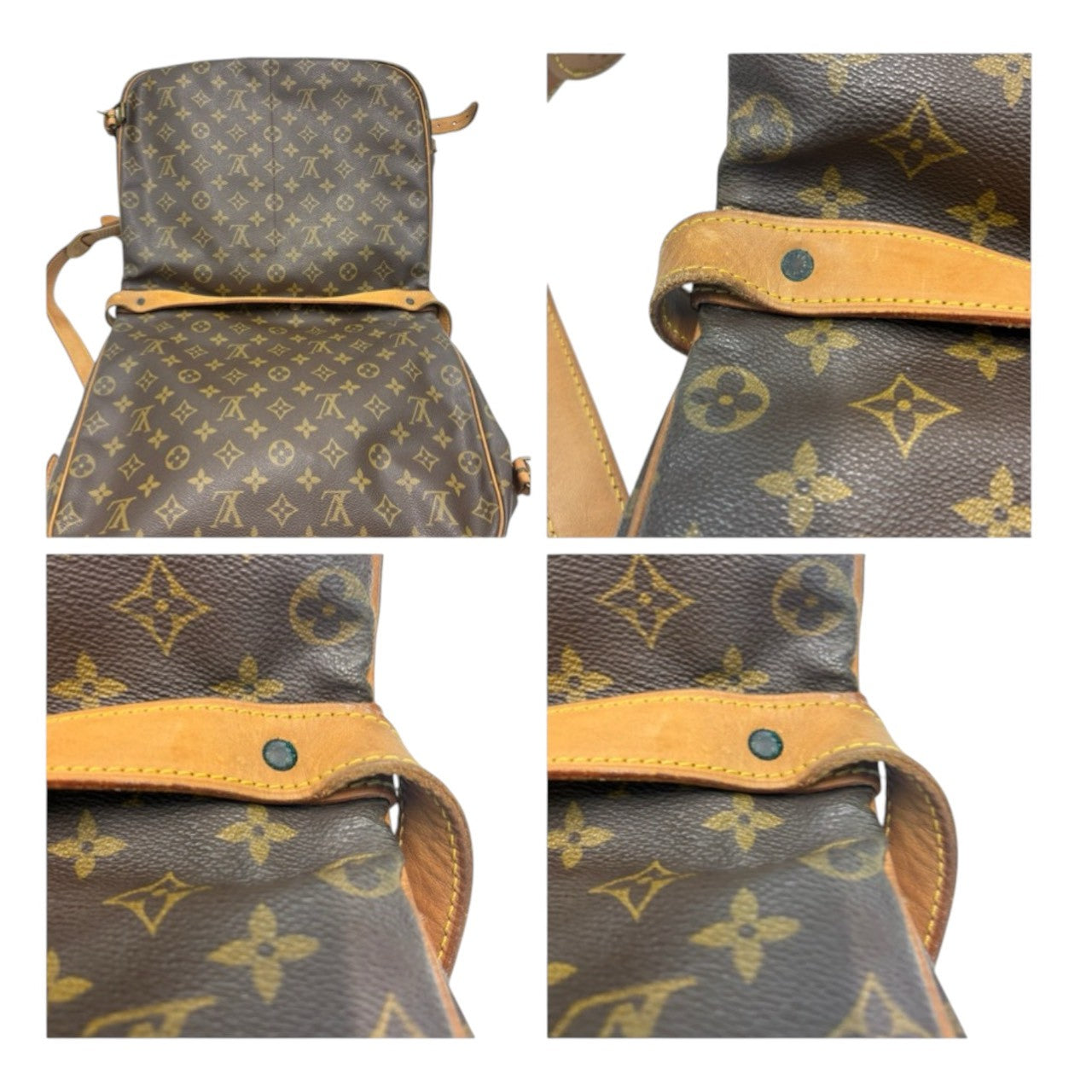 LOUIS VUITTON ルイヴィトン モノグラム ソミュール ブラウン ゴールド金具 PVC / レザー M42254 ショルダーバッグ レディース B