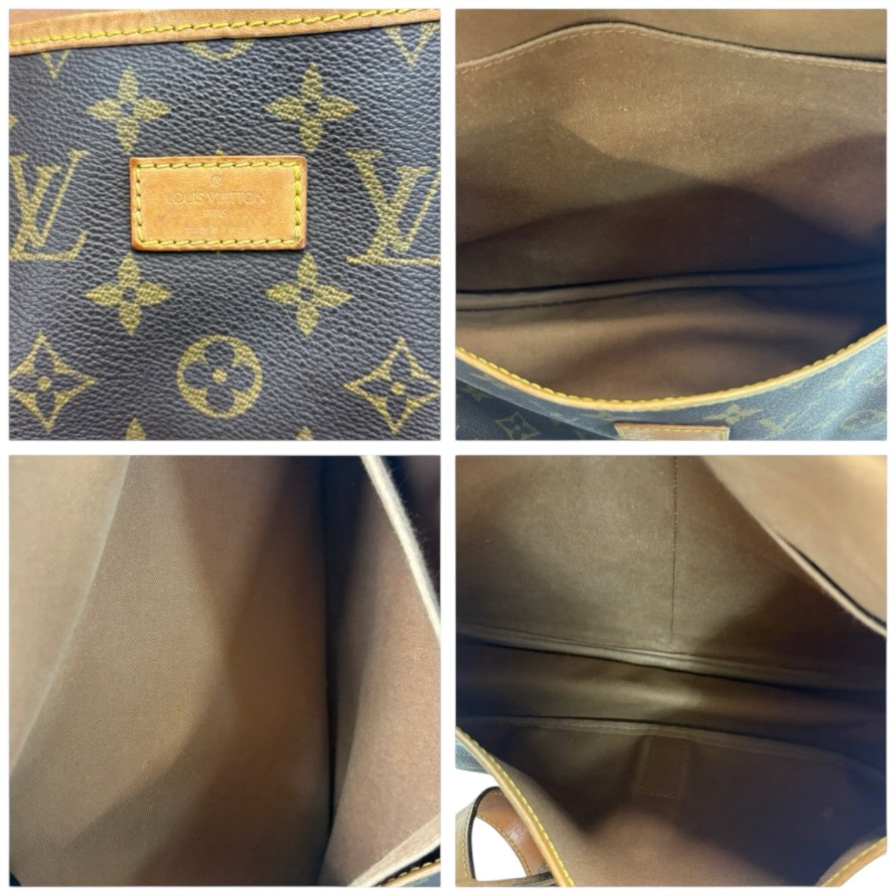 LOUIS VUITTON ルイヴィトン モノグラム ソミュール ブラウン ゴールド金具 PVC / レザー M42254 ショルダーバッグ レディース B
