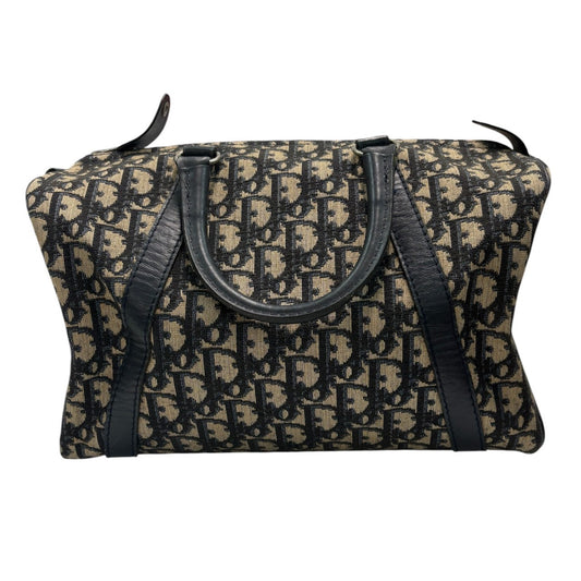 Dior ディオール ヴィンテージ トロッター ブラック シルバー金具 キャンバス / レザー ハンドバッグ ミニボストンバッグ レディース AB
