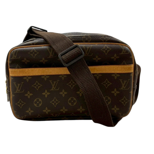 LOUIS VUITTON ルイヴィトン モノグラム リポーターPM ブラウン ゴールド金具 PVC / レザー M45254 ショルダーバッグ レディース A