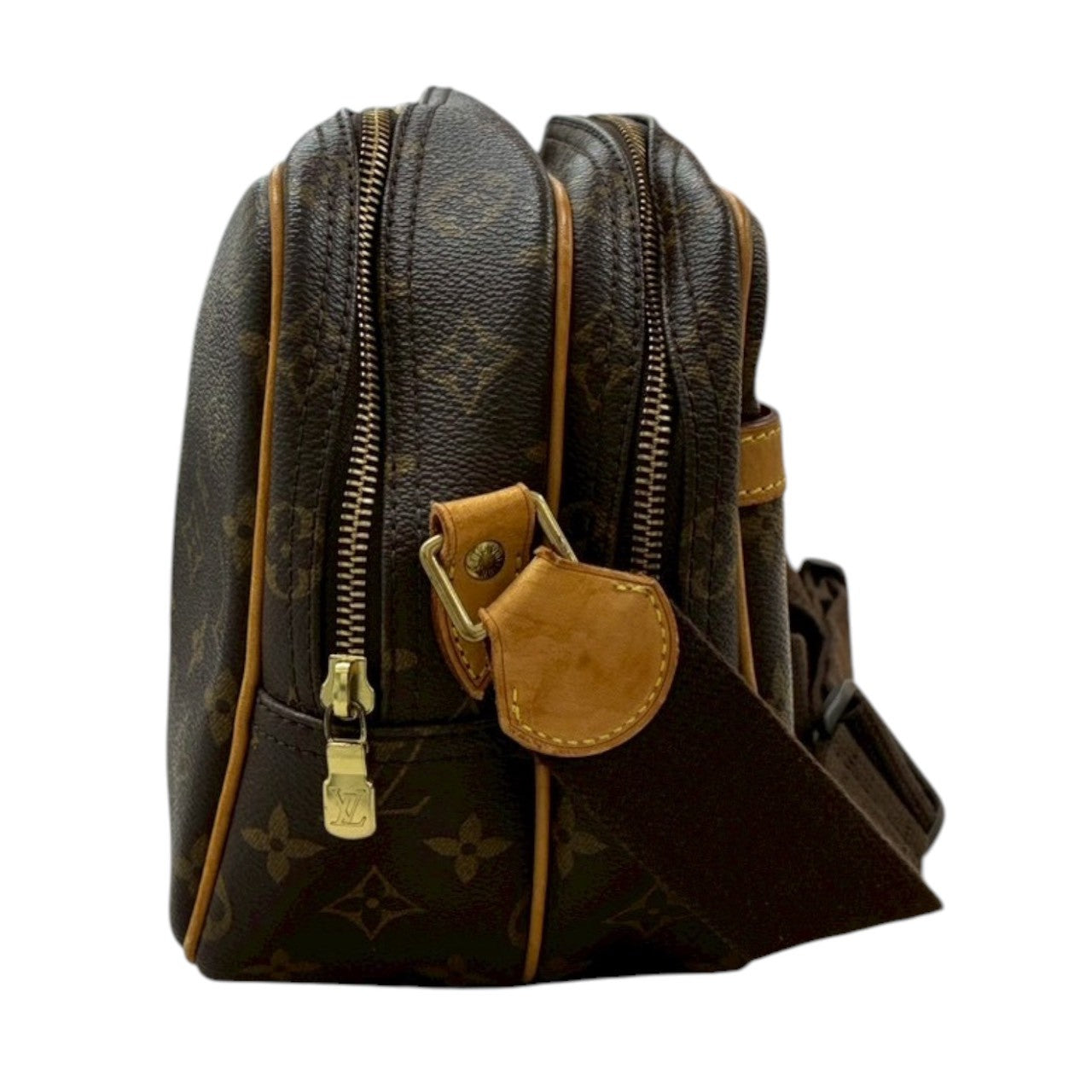 LOUIS VUITTON ルイヴィトン モノグラム リポーターPM ブラウン ゴールド金具 PVC / レザー M45254 ショルダーバッグ レディース A