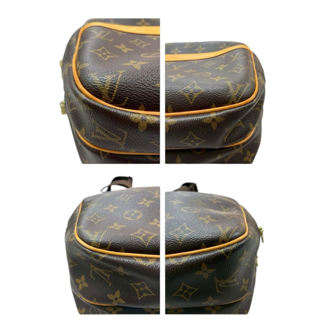 LOUIS VUITTON ルイヴィトン モノグラム リポーターPM ブラウン ゴールド金具 PVC / レザー M45254 ショルダーバッグ レディース A
