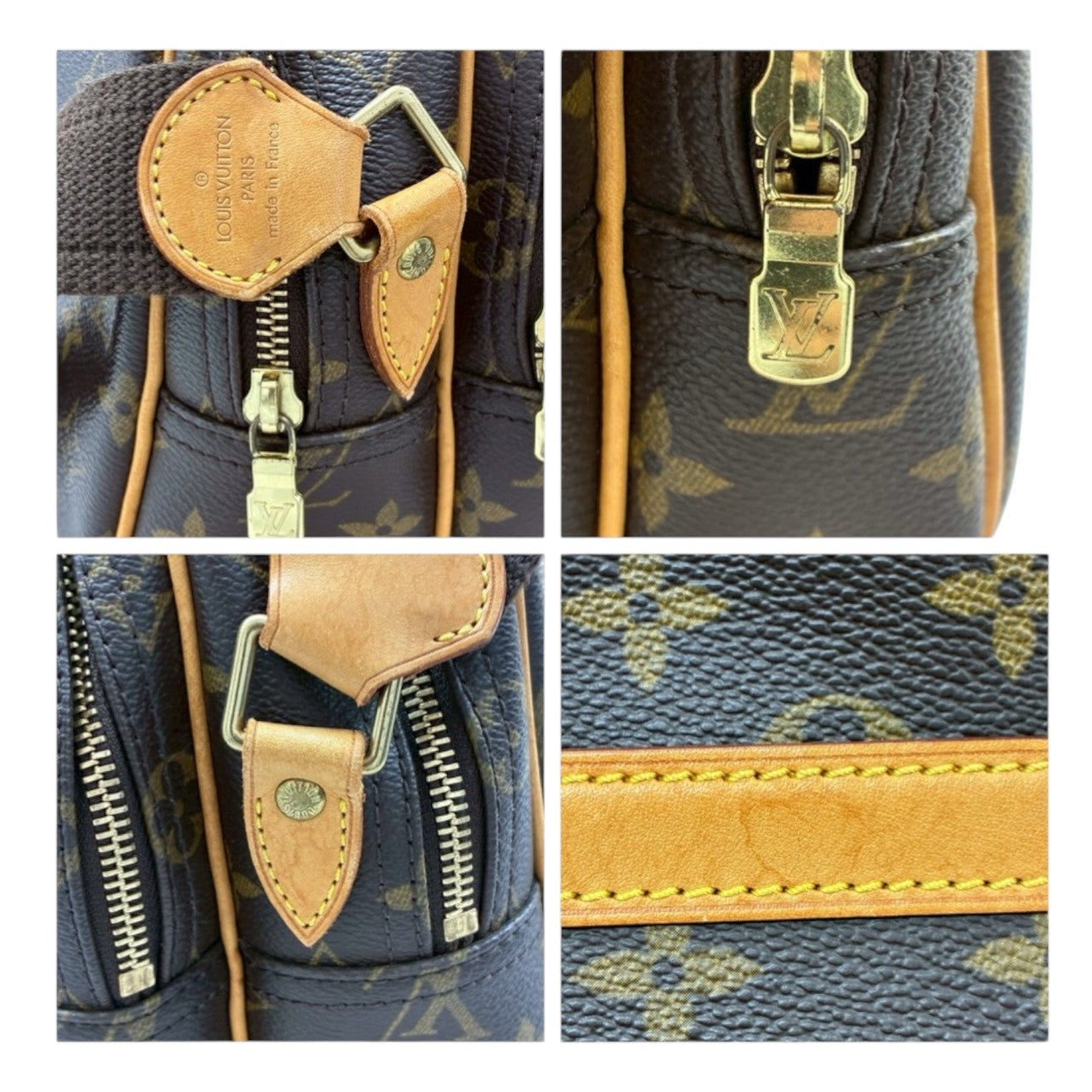LOUIS VUITTON ルイヴィトン モノグラム リポーターPM ブラウン ゴールド金具 PVC / レザー M45254 ショルダーバッグ レディース A