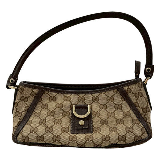 GUCCI グッチ ベージュ ゴールド金具 GGキャンバス / レザー 130939 ハンドバッグ レディース A