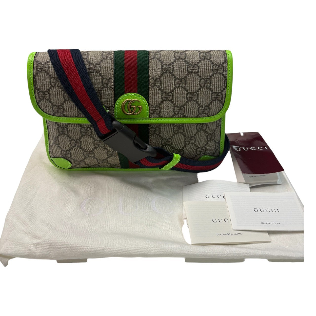 GUCCI Ophidia Beige Gold Hardware GG Supreme Canvas / Leather 72597 Shoulder Bag Women's S