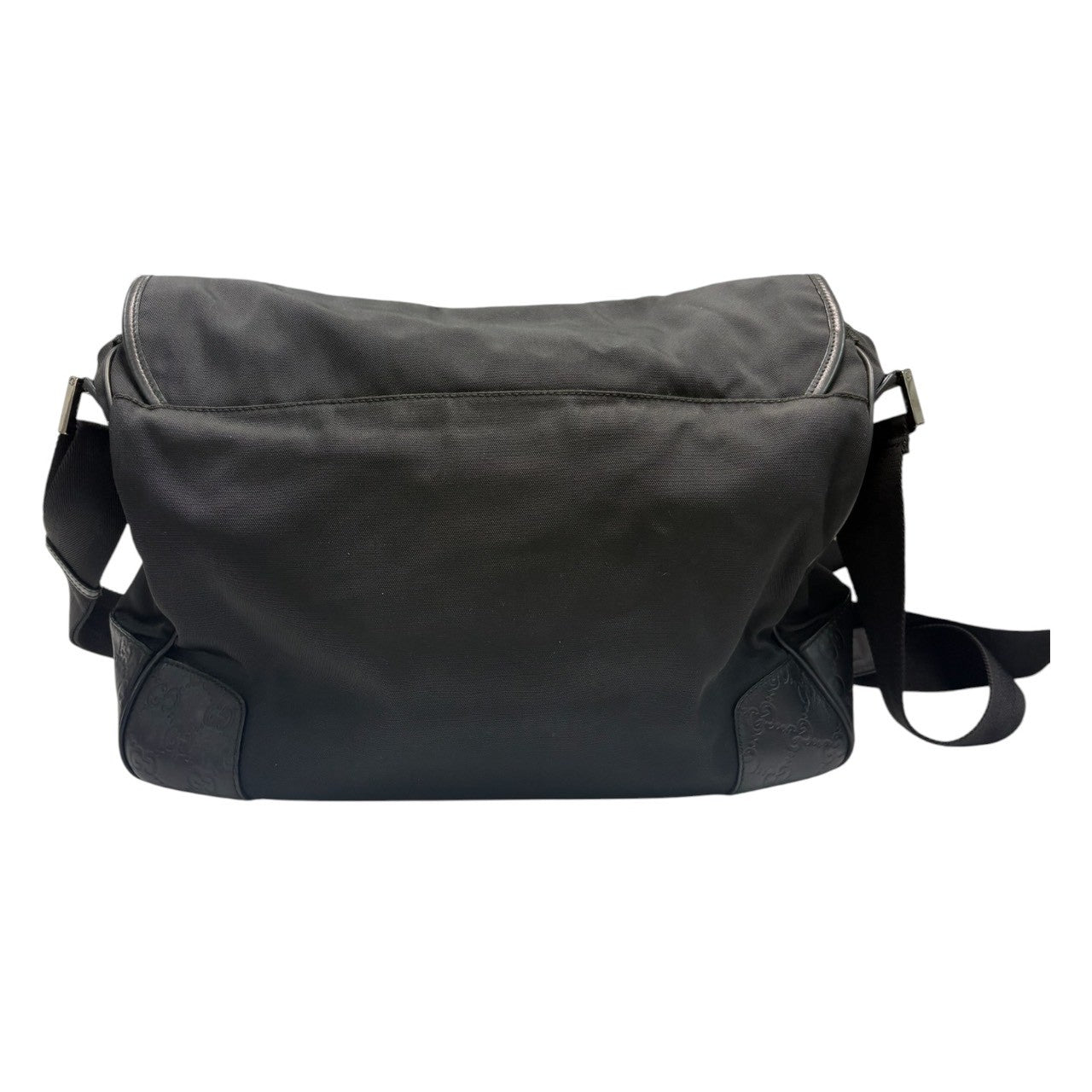 GUCCI グッチ GGエンボス ブラック シルバー金具 ナイロン / レザー 162419 ショルダーバッグ メンズ AB