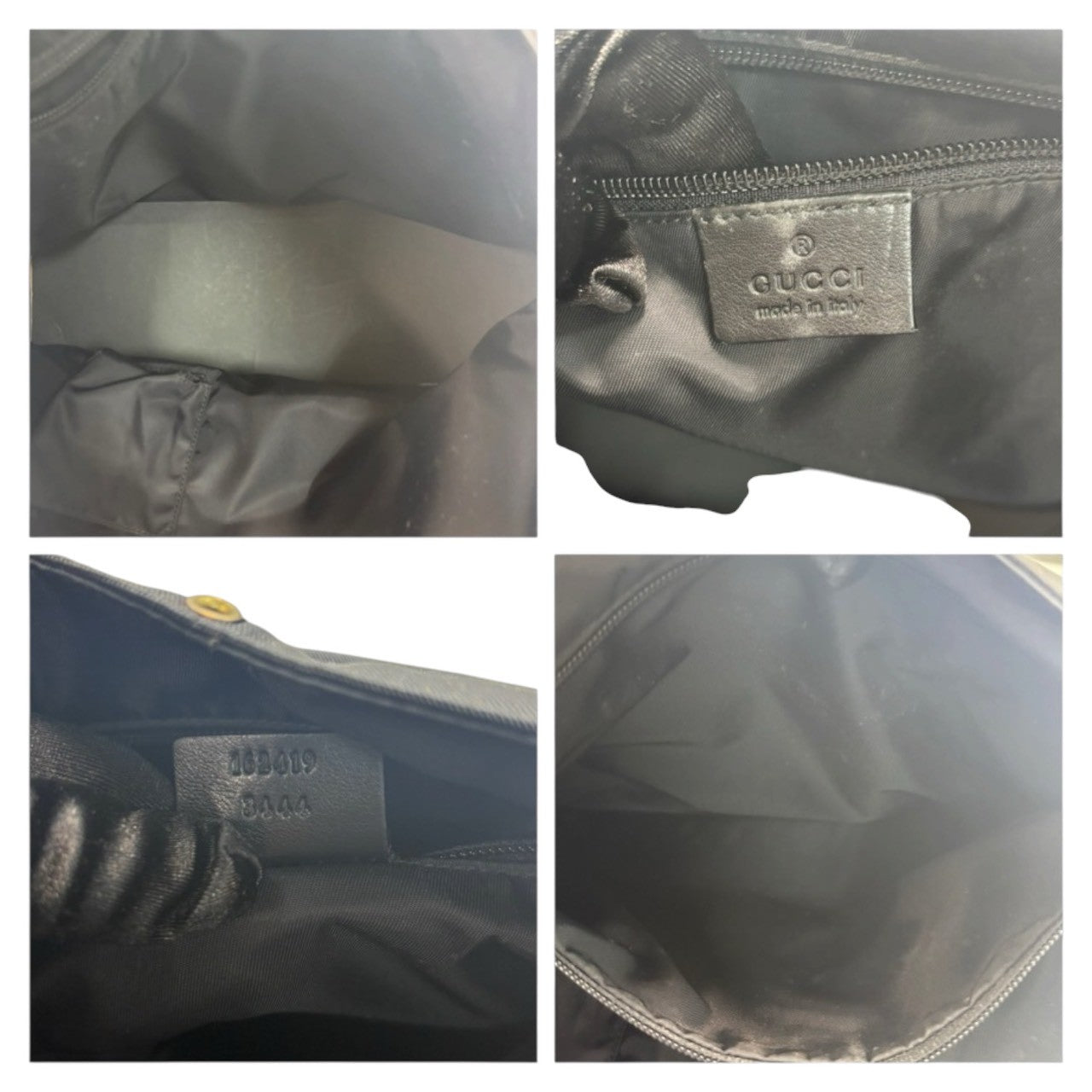 GUCCI グッチ GGエンボス ブラック シルバー金具 ナイロン / レザー 162419 ショルダーバッグ メンズ AB
