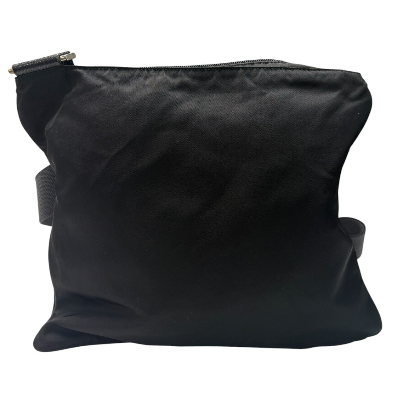PRADA Tessuto Triangle Logo Black Silver Hardware Nylon Shoulder Bag Women's SA