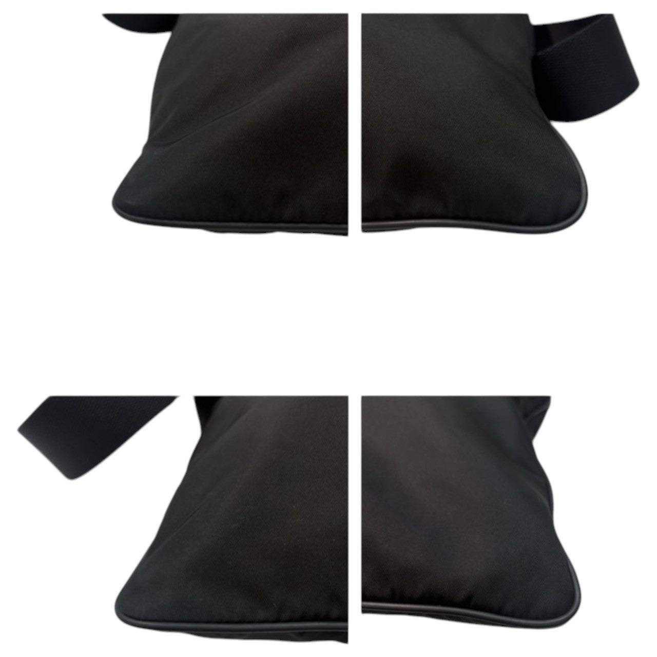 PRADA Tessuto Triangle Logo Black Silver Hardware Nylon Shoulder Bag Women's SA
