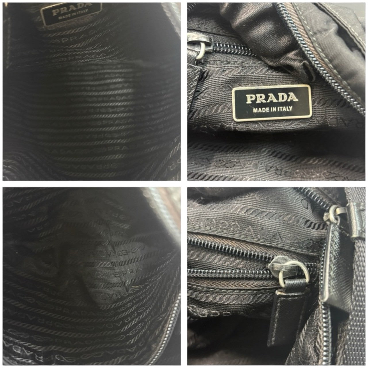 PRADA Tessuto Triangle Logo Black Silver Hardware Nylon Shoulder Bag Women's SA