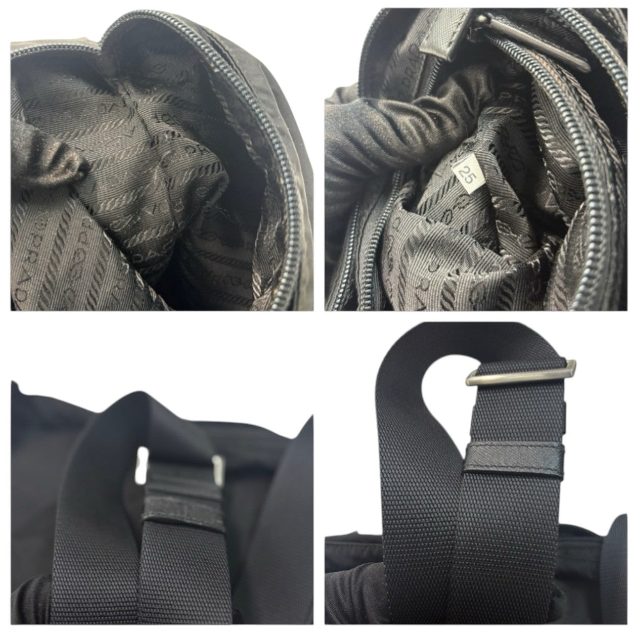 PRADA Tessuto Triangle Logo Black Silver Hardware Nylon Shoulder Bag Women's SA