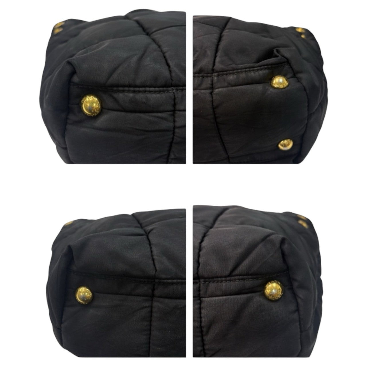 PRADA プラダ テスート 三角ロゴ ブラック ゴールド金具 ナイロン BN1595 ハンドバッグ レディース A