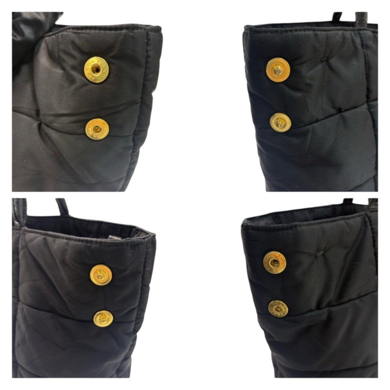 PRADA プラダ テスート 三角ロゴ ブラック ゴールド金具 ナイロン BN1595 ハンドバッグ レディース A