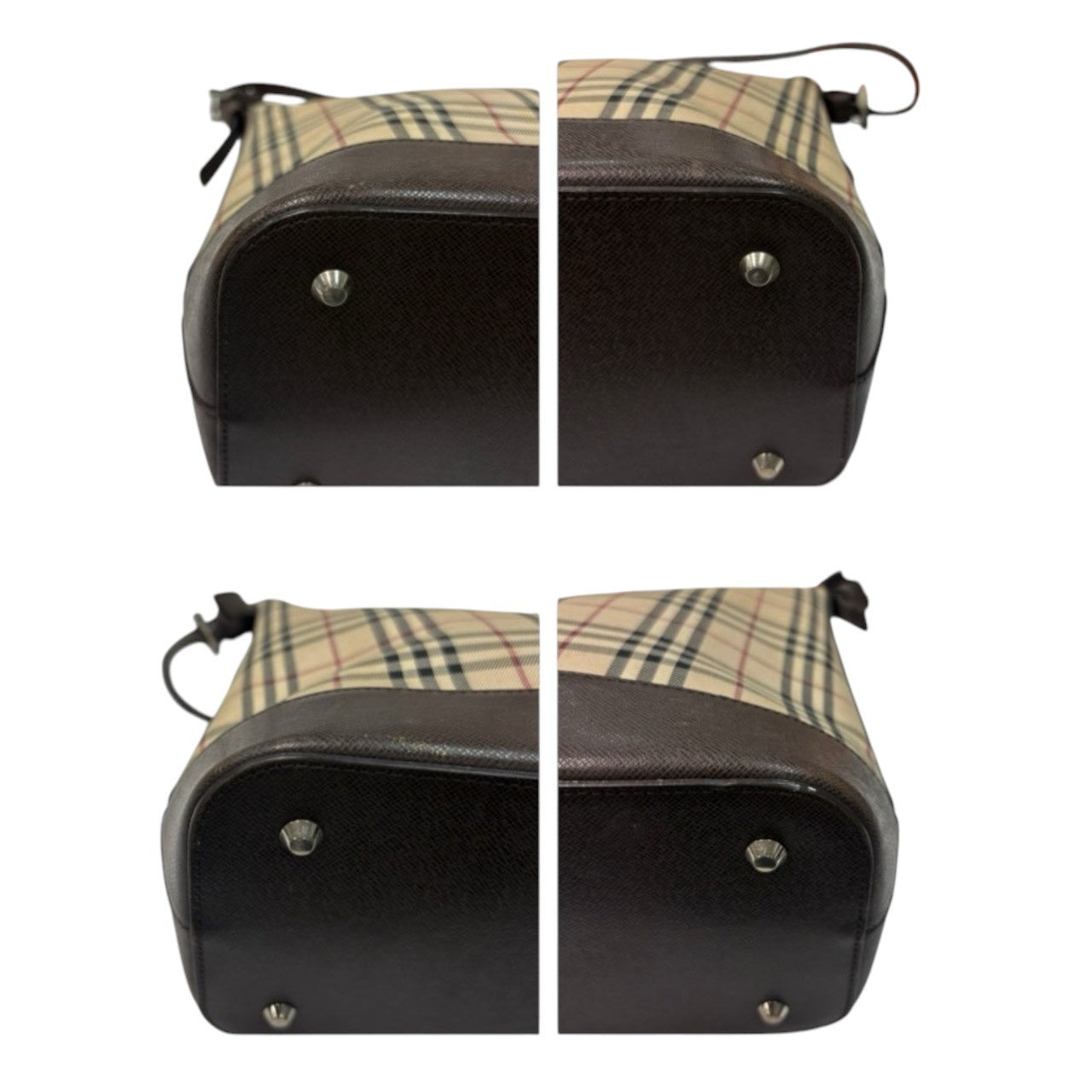 BURBERRY バーバリー ノバチェック ベージュ ブラウン シルバー金具 キャンバス / レザー ショルダーバッグ レディース AB
