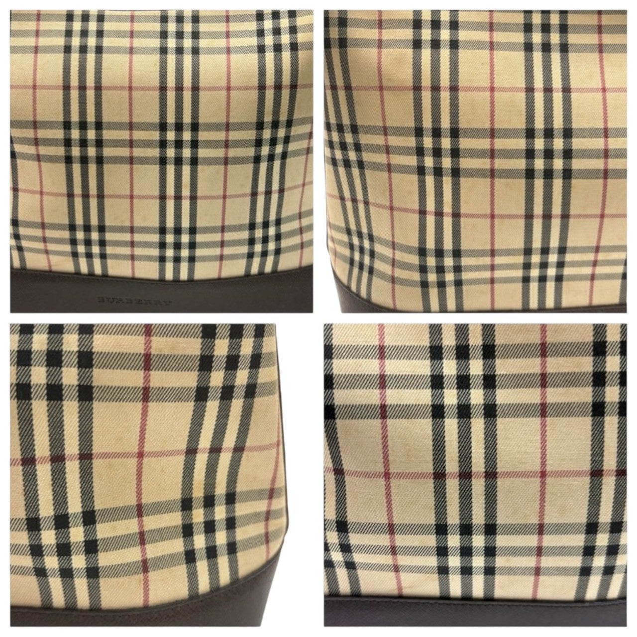 BURBERRY バーバリー ノバチェック ベージュ ブラウン シルバー金具 キャンバス / レザー ショルダーバッグ レディース AB