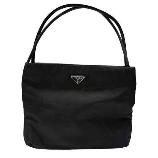 PRADA プラダ テスート 三角ロゴ ブラック シルバー金具 ナイロン B3864 ハンドバッグ トートバッグ レディース AB
