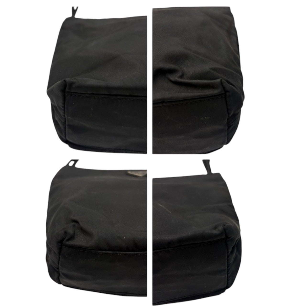 PRADA Tessuto Triangle Logo Black Silver Hardware Nylon B3864 Handbag Tote Bag Women's AB