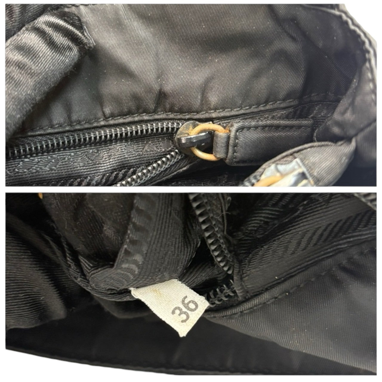 PRADA Tessuto Triangle Logo Black Silver Hardware Nylon B3864 Handbag Tote Bag Women's AB