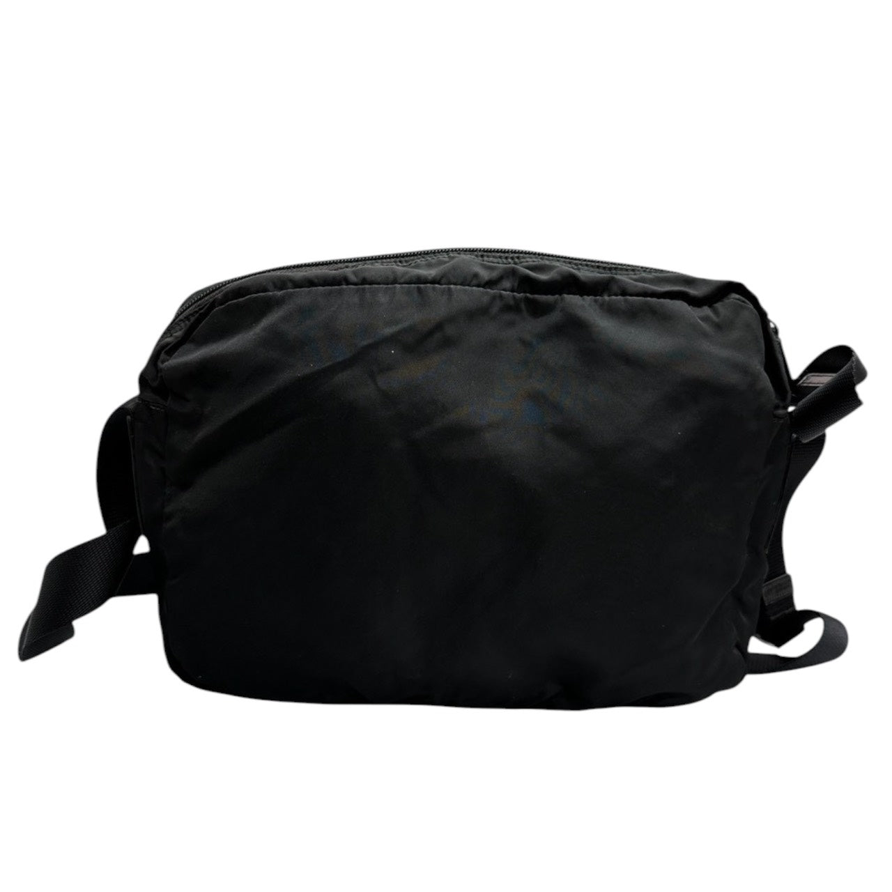 PRADA Tessuto Triangle Logo Black Silver Hardware Nylon Shoulder Bag Women's A