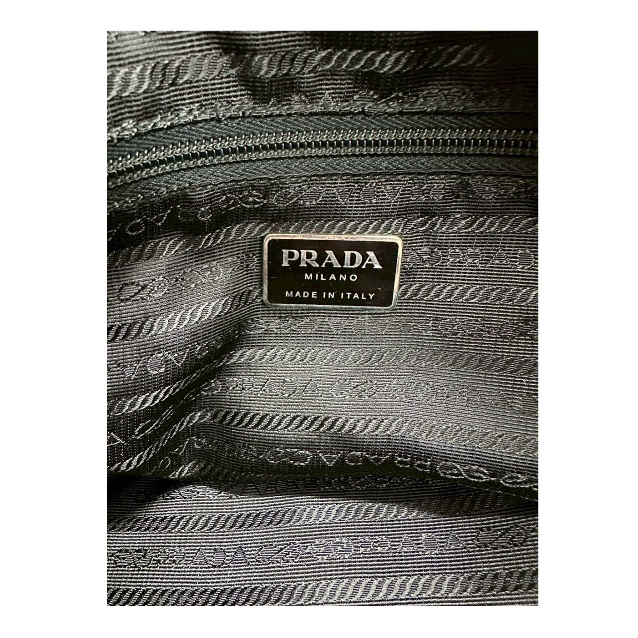 PRADA Tessuto Triangle Logo Black Silver Hardware Nylon Shoulder Bag Women's A