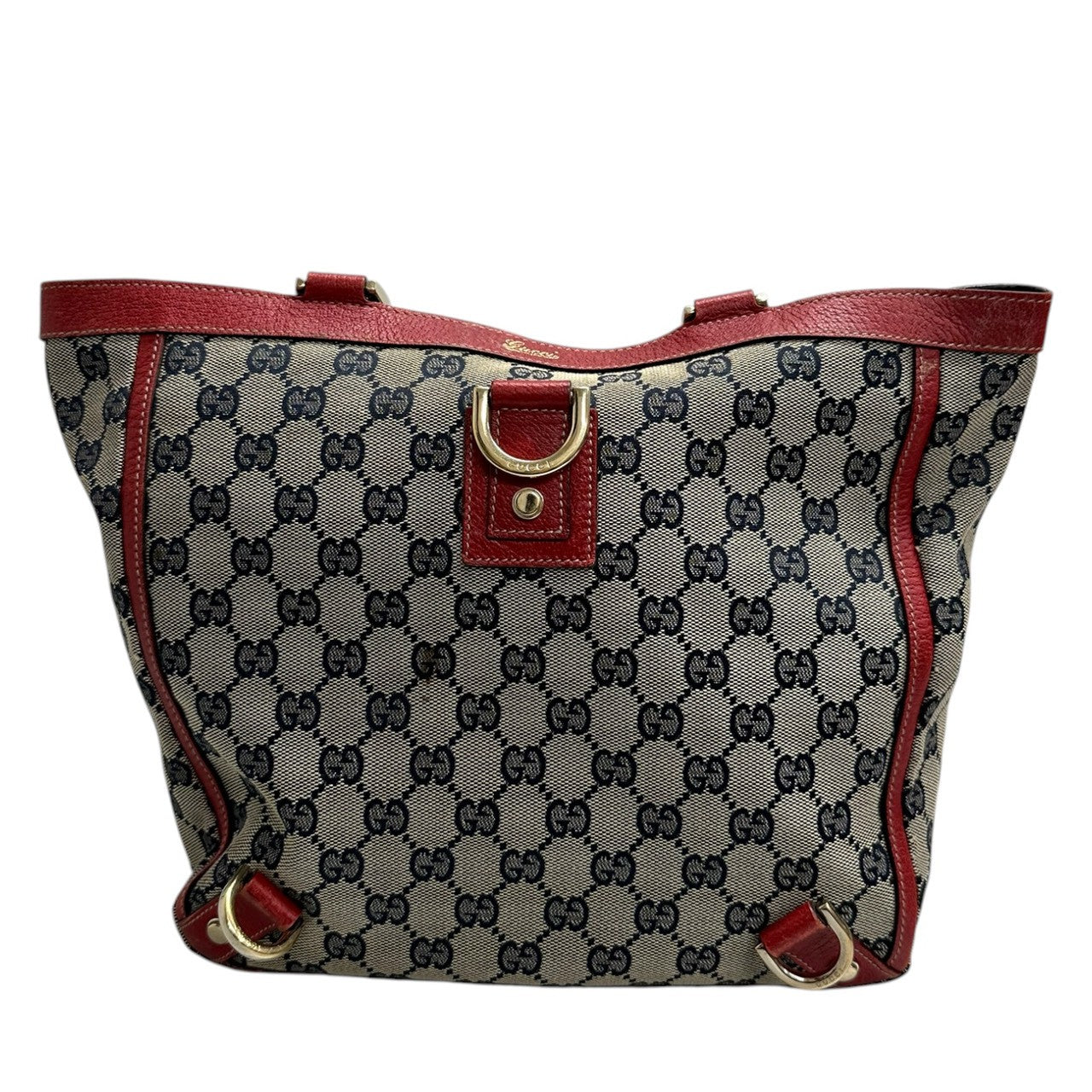 GUCCI グッチ アビー ベージュ レッド ゴールド金具 GGキャンバス / レザー 130739 ハンドバッグ トートバッグ レディース B