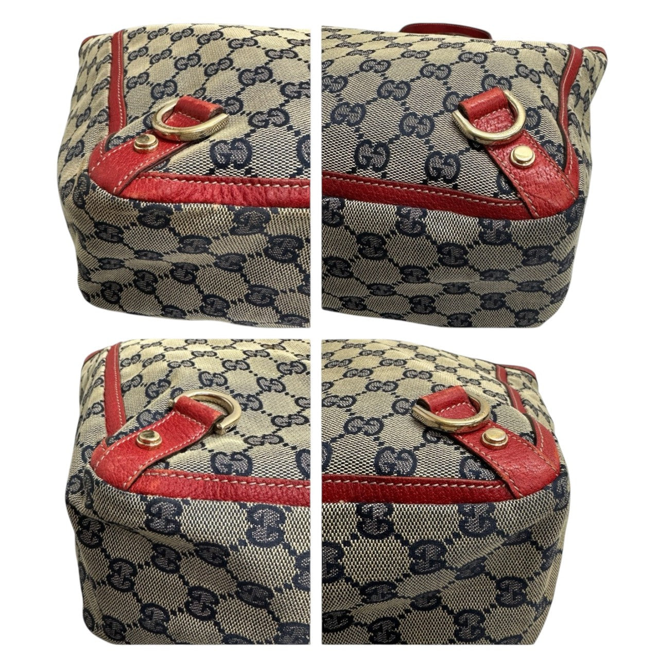 GUCCI グッチ アビー ベージュ レッド ゴールド金具 GGキャンバス / レザー 130739 ハンドバッグ トートバッグ レディース B
