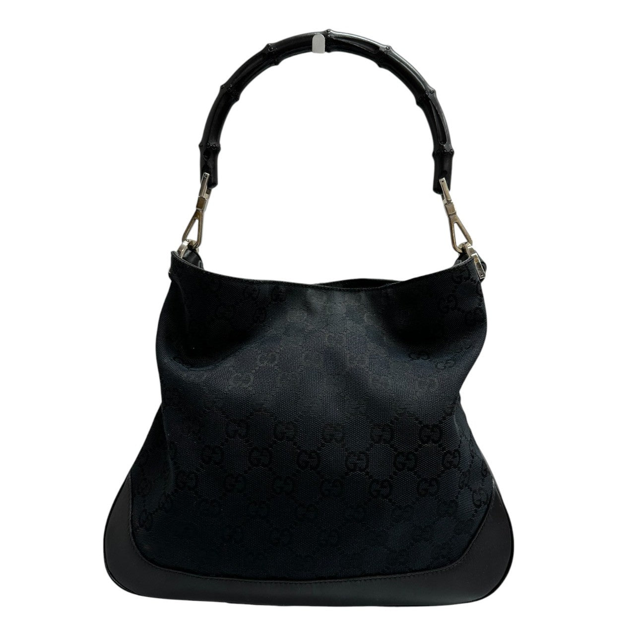 GUCCI グッチ バンブー ブラック シルバー金具 GGキャンバス / レザー 001.4095 ショルダーバッグ レディース AB